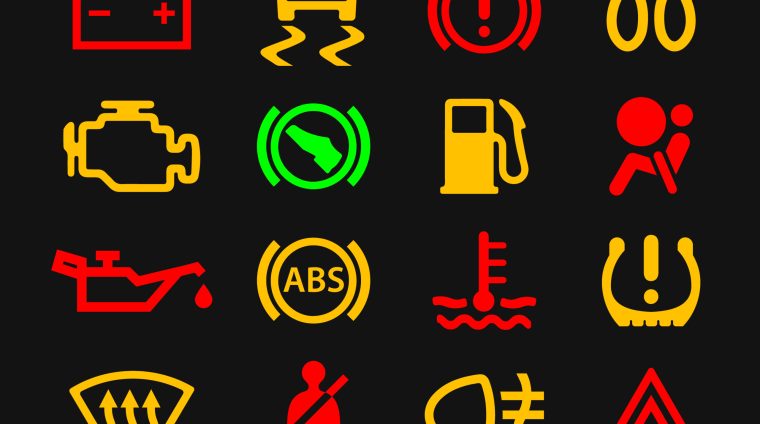 Car dashboard warning lights icons set. Vector illustration image. Vehicle service logo. Isolated on black background. Car dashboard warning lights icons set. Vector illustration image. Vehicle service logo. Isolated on black background.